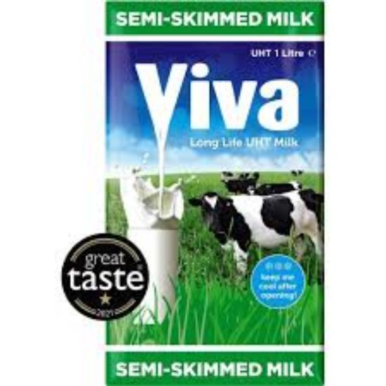 Picture of 12 x Viva Semi Skimmed UHT Milk 1L -
